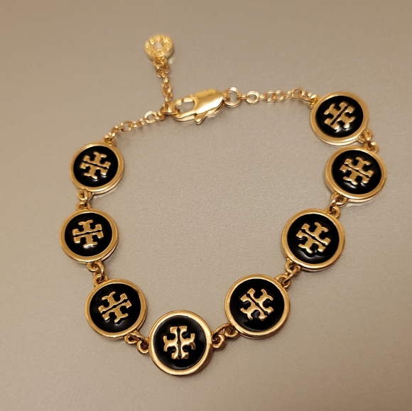 Tory Burch Jewelry Tory Burch Gold Black Enamel Bracelet Poshmark